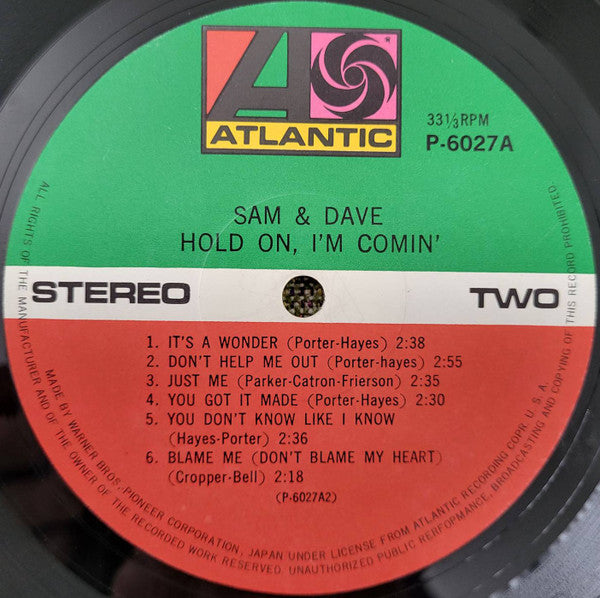 Sam & Dave - Hold On, I'm Comin' (Vinyl, LP, Album, Reissue, Stereo) Very Good Plus (VG+) / Very Good (VG)