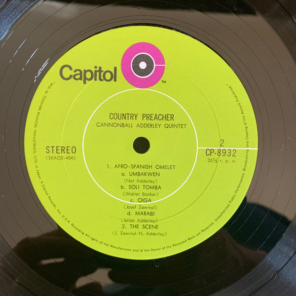 The Cannonball Adderley Quintet - Country Preacher (Vinyl, LP, Album)