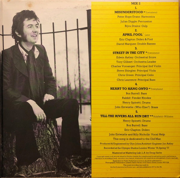 Pete Townshend - Rough Mix (Vinyl, LP, Album, Promo) Near Mint (NM or M-) / Good Plus (G+)