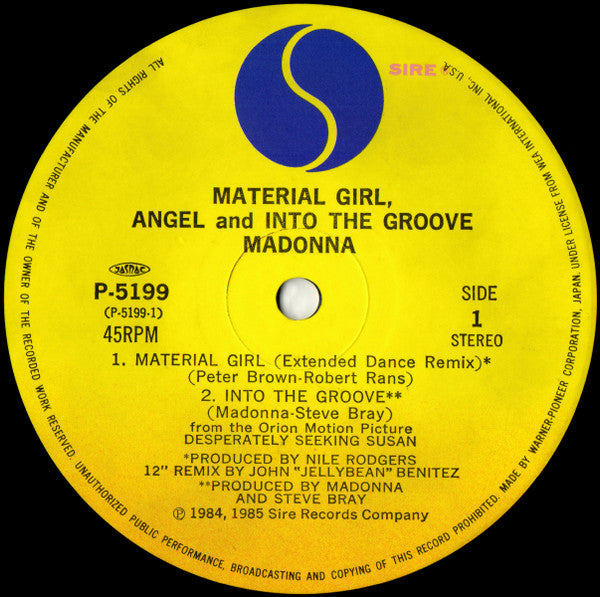 Madonna - Material Girl, Angel And Into The Groove (Vinyl, 12", 45 ...