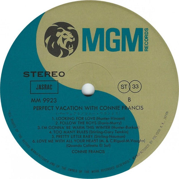 Connie Francis - Perfect Vacation With Connie Francis (2xVinyl, LP, Compilation, Stereo) Very Good Plus (VG+) / Very Good (VG)