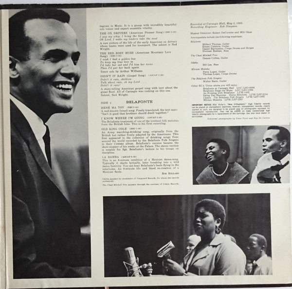 Harry Belafonte - Belafonte Returns To Carnegie Hall (2xVinyl, LP, Album, Stereo) Very Good (VG) / Very Good Plus (VG+)