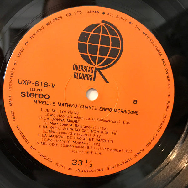 Mireille Mathieu - Mireille Mathieu Chante Ennio Morricone (Vinyl, LP) Very Good Plus (VG+) / Very Good (VG)
