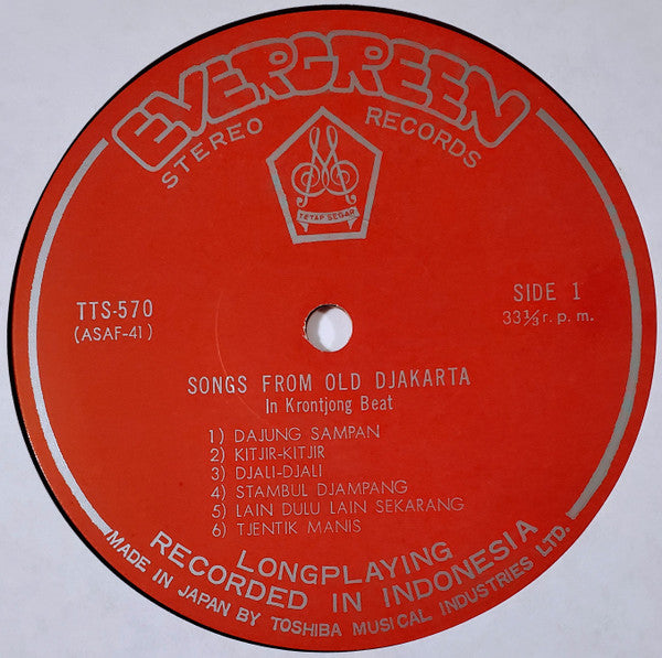 Rudi Pirngadi - Songs From Old Djakarta In Krontjong Beat (Vinyl, LP, Stereo) Very Good (VG) / Very Good Plus (VG+)