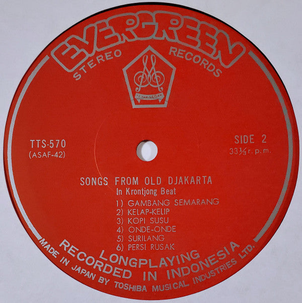Rudi Pirngadi - Songs From Old Djakarta In Krontjong Beat (Vinyl, LP, Stereo) Very Good (VG) / Very Good Plus (VG+)