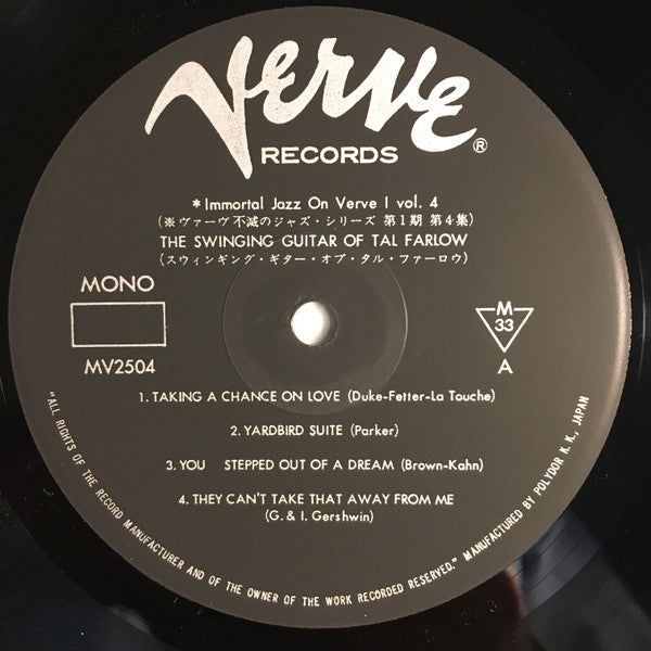 Tal Farlow - The Swinging Guitar Of Tal Farlow (Vinyl, LP, Album, R...