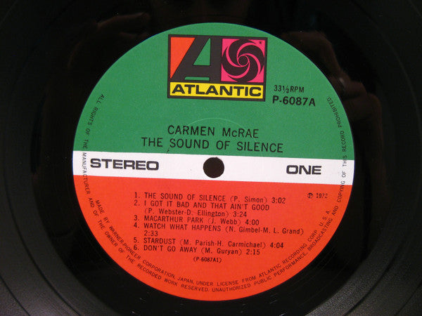 Carmen McRae - The Sound Of Silence (Vinyl, LP, Album, Reissue) Near Mint (NM or M-) / Very Good (VG)