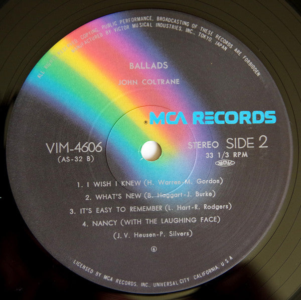 The John Coltrane Quartet - Ballads (Vinyl, LP, Album, Reissue, Stereo) Very Good Plus (VG+) / Very Good Plus (VG+)