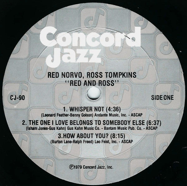 Red Norvo - Red & Ross Recorded Live January 1979 (Vinyl, LP, Album) Very Good (VG) / Very Good Plus (VG+)