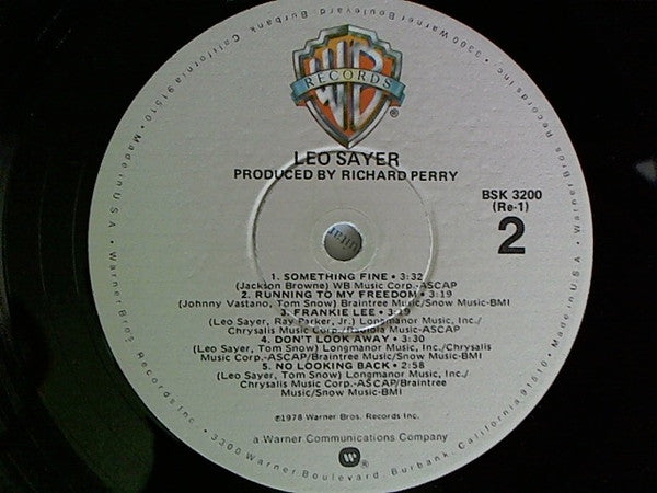 Leo Sayer - Leo Sayer (Vinyl, LP, Album, Stereo) Very Good (VG) / Very Good (VG)
