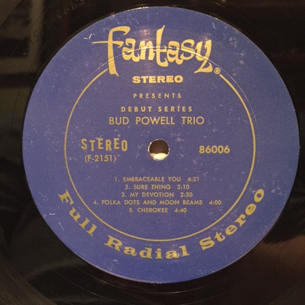 The Bud Powell Trio - The Bud Powell Trio (Vinyl, LP, Album, Reissue, Stereo) Very Good (VG) / Very Good (VG)