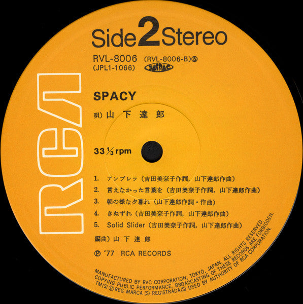Tatsuro Yamashita - Spacy (Vinyl, LP, Album, Stereo)