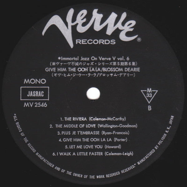 Blossom Dearie - Give Him The Ooh-La-La (Vinyl, LP, Album, Mono, Reissue) Very Good Plus (VG+) / Very Good (VG)