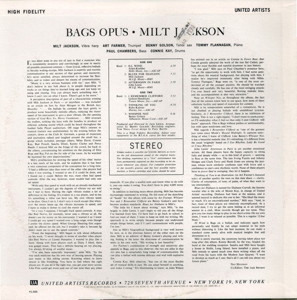 Milt Jackson - Bags' Opus (Vinyl, LP, Album, Reissue, Stereo)