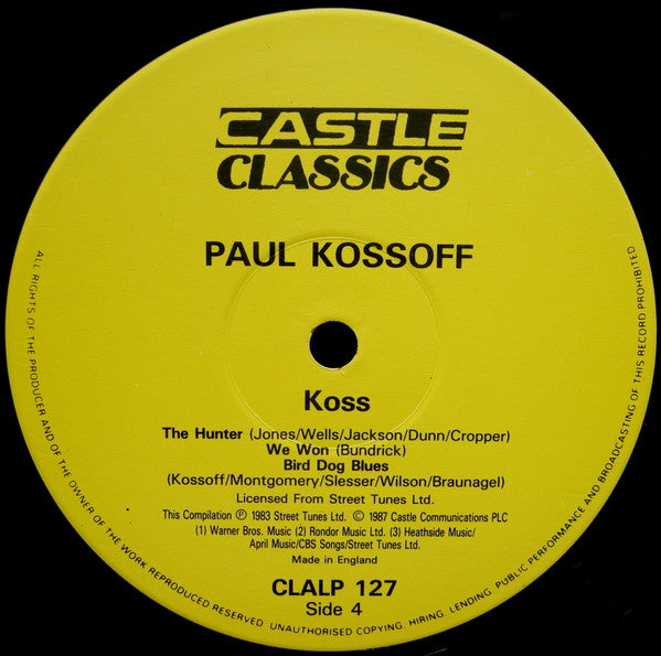 Paul Kossoff - Koss (2xVinyl, LP, Compilation, Reissue) Very Good Plus (VG+) / Very Good Plus (VG+)
