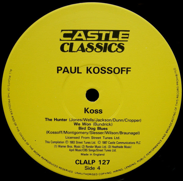 Paul Kossoff - Koss (2xVinyl, LP, Compilation, Reissue) Very Good Plus (VG+) / Very Good (VG)