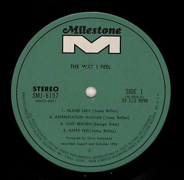 Sonny Rollins - The Way I Feel (Vinyl, LP, Album)