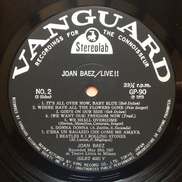 Joan Baez - Live! (Vinyl, LP, Album)