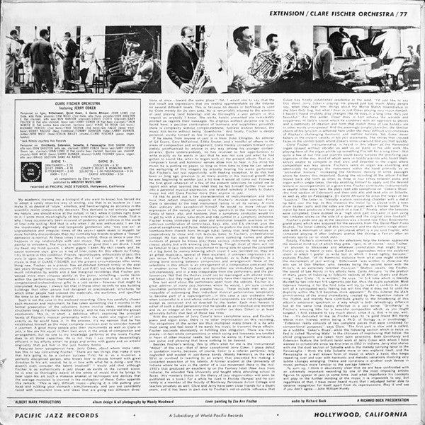 The Clare Fischer Orchestra - Extension (Vinyl, LP, Album) Good Plus (G+) / Good (G)