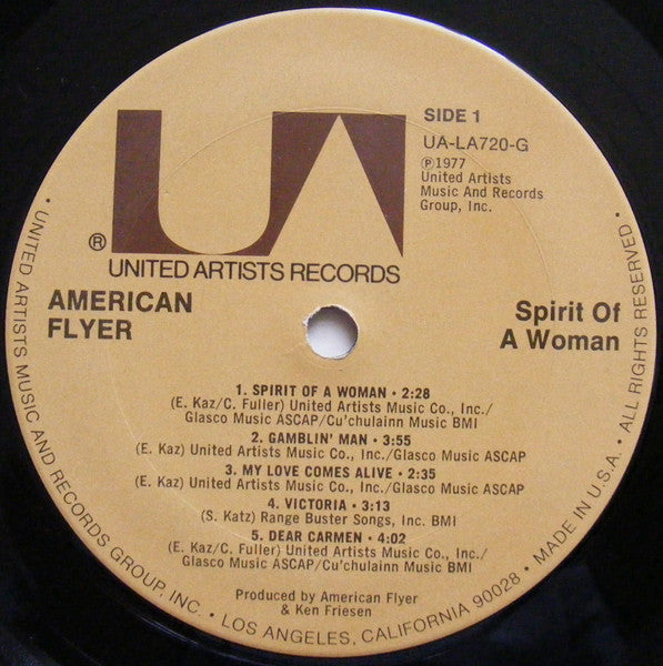 American Flyer - Spirit Of A Woman (Vinyl, LP, Album) Very Good Plus (VG+) / Good Plus (G+)