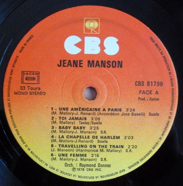 Jeane Manson - Jeane Manson (Vinyl, LP, Album) Very Good (VG) / Good Plus (G+)