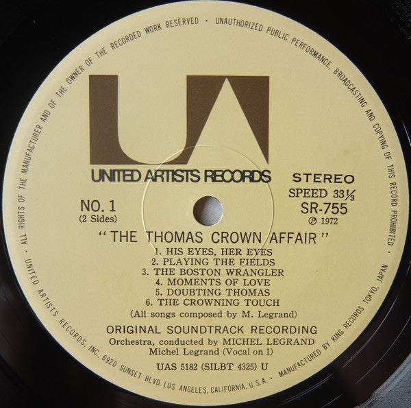 Michel Legrand - The Thomas Crown Affair (Original Motion Picture Score) (Vinyl, LP, Album, Stereo) Very Good (VG) / Very Good (VG)