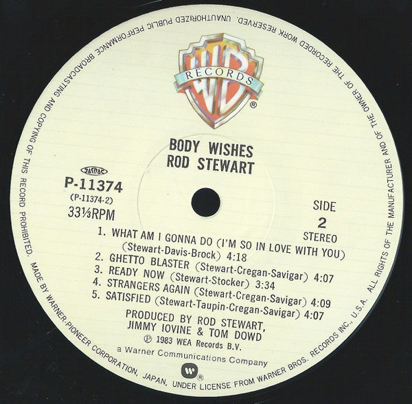 Rod Stewart - Body Wishes (Vinyl, LP, Album, Stereo)