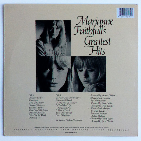 Marianne Faithfull - Marianne Faithfull's Greatest Hits (Vinyl, LP, Compilation, Remastered) Very Good (VG) / Very Good Plus (VG+)