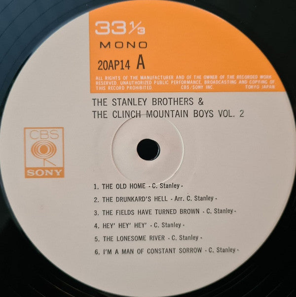 The Stanley Brothers - Vol. 2 (Vinyl, LP, Compilation, Mono) Near Mint (NM or M-) / Very Good Plus (VG+)