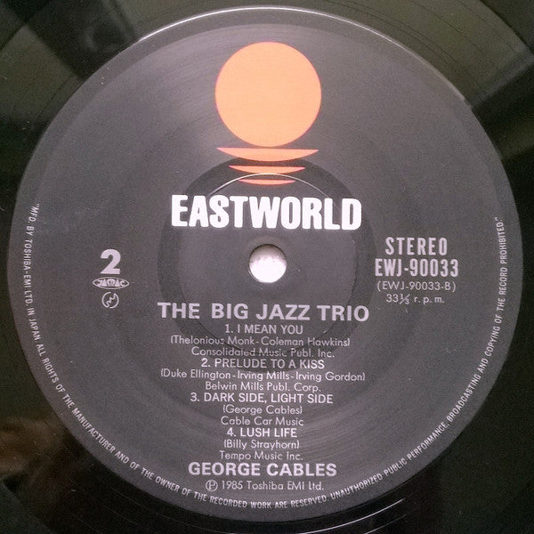 George Cables - The Big Jazz Trio (Vinyl, LP, Album) Very Good (VG) / Very Good (VG)