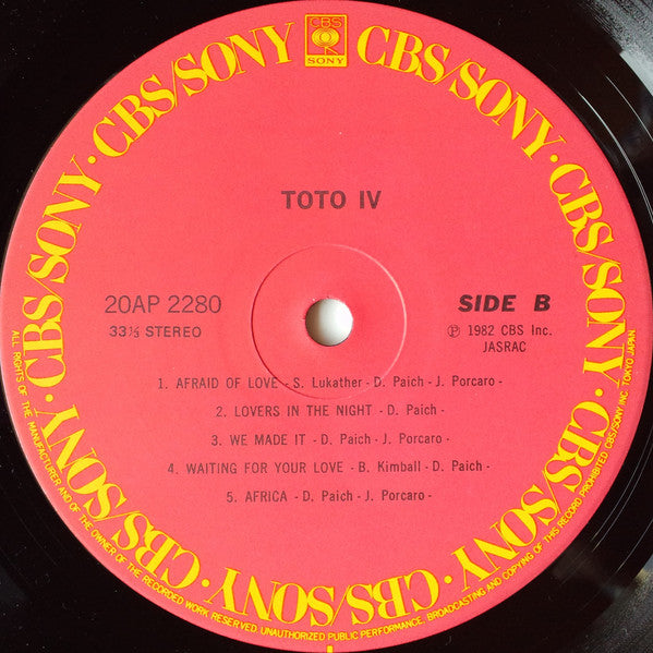 Toto - Toto IV (Vinyl, LP, Album, Stereo)