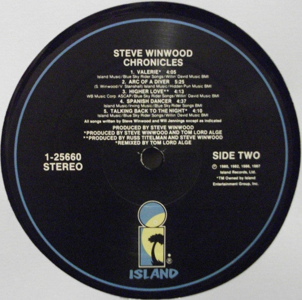 Steve Winwood - Chronicles (Vinyl, LP, Compilation, Stereo) Very Good Plus (VG+) / Very Good Plus (VG+)