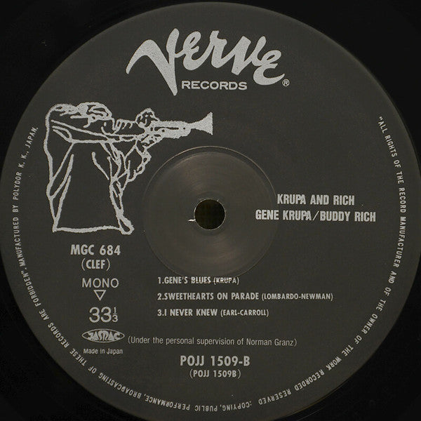 Gene Krupa - Krupa And Rich (Vinyl, LP, Album, Limited Edition, Rei...