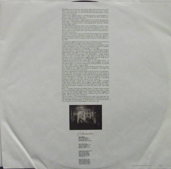 Steve Winwood - Chronicles (Vinyl, LP, Compilation, Stereo) Very Good Plus (VG+) / Very Good Plus (VG+)