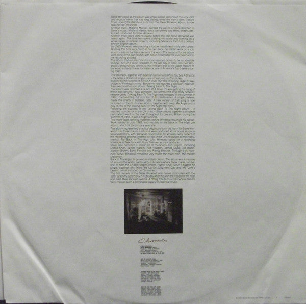 Steve Winwood - Chronicles (Vinyl, LP, Compilation, Stereo) Very Good Plus (VG+) / Very Good Plus (VG+)