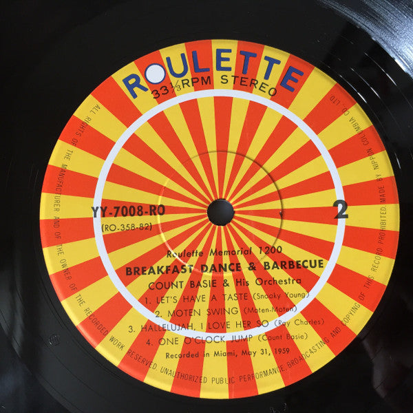Count Basie Orchestra - Breakfast Dance And Barbecue (Vinyl, LP, Album, Limited Edition, Reissue, Stereo) Very Good (VG) / Very Good Plus (VG+)
