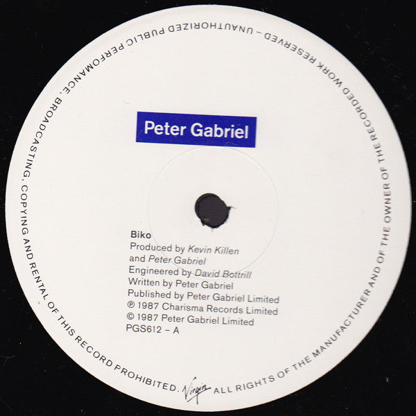 Peter Gabriel - Biko (Vinyl, 12") Very Good (VG) / Very Good (VG)