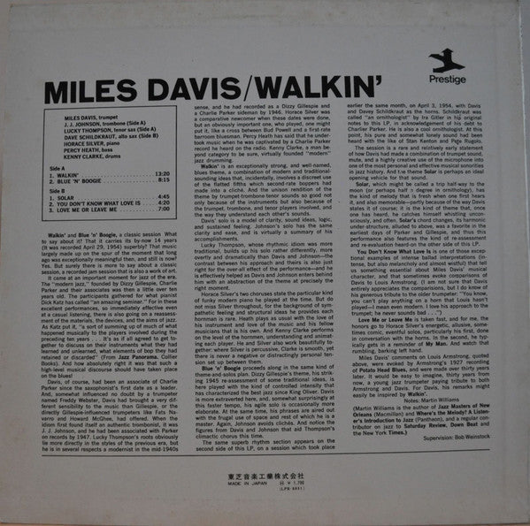 Miles Davis All Stars - Walkin' (Vinyl, LP, Album, Compilation, Rei...