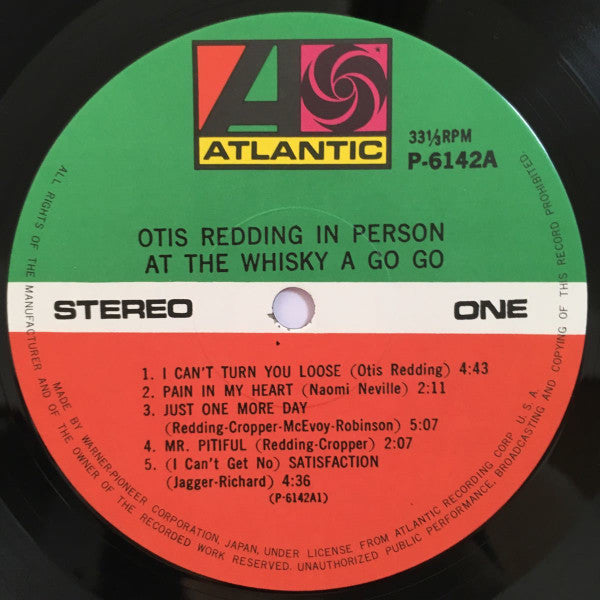 Otis Redding - In Person At The Whisky A Go Go (Vinyl, LP, Album, Reissue) Very Good Plus (VG+) / Very Good Plus (VG+)