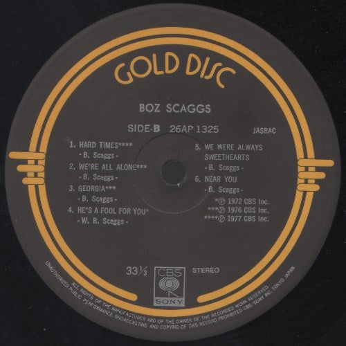Boz Scaggs - Gold Disc (Vinyl, LP, Compilation, Stereo)