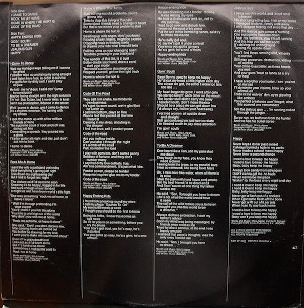 Nils Lofgren - I Came To Dance (Vinyl, LP, Album) Good Plus (G+) / Very Good (VG)