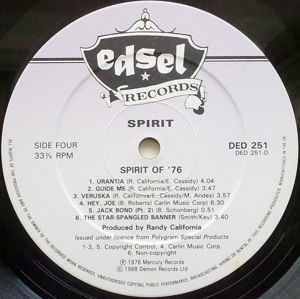 Spirit (8) - Spirit Of '76 (2xVinyl, LP, Album, Reissue) Very Good (VG) / Good Plus (G+)