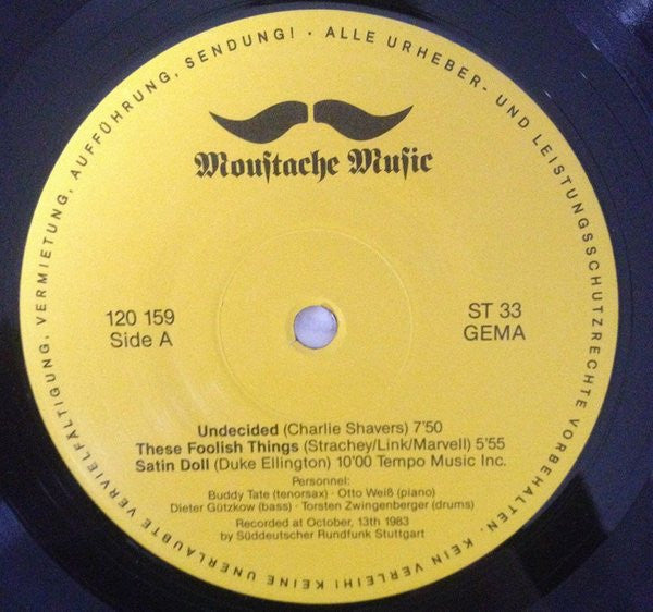 Buddy Tate - Buddy Tate Meets Torsten Zwingenberger (Vinyl, LP) Very Good Plus (VG+) / Very Good Plus (VG+)