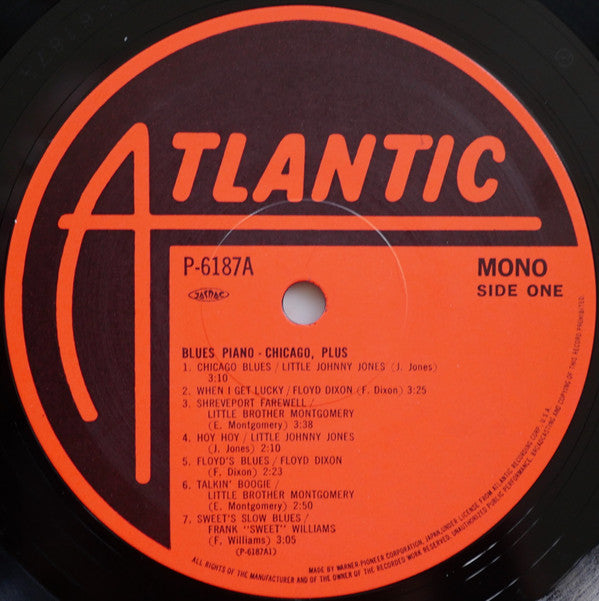 Various - Blues Piano - Chicago, Plus (Vinyl, LP, Compilation, Mono) Very Good Plus (VG+) / Very Good Plus (VG+)
