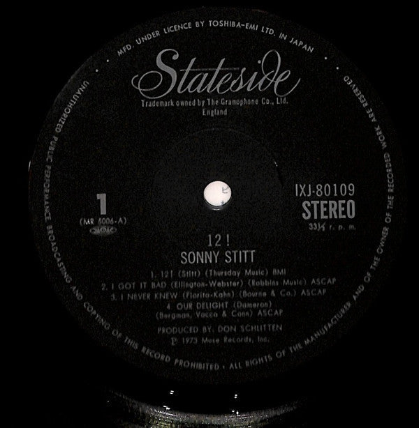 Sonny Stitt - 12! (Vinyl, LP, Album) Very Good Plus (VG+) / Very Good (VG)