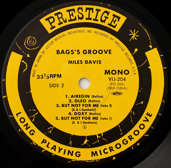 Miles Davis - Bags Groove (Vinyl, LP, Album, Mono, Reissue)