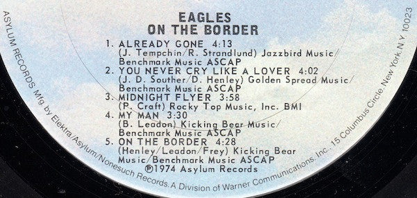 Eagles - On The Border (Vinyl, LP, Album, Stereo) Very Good (VG) / Good Plus (G+)