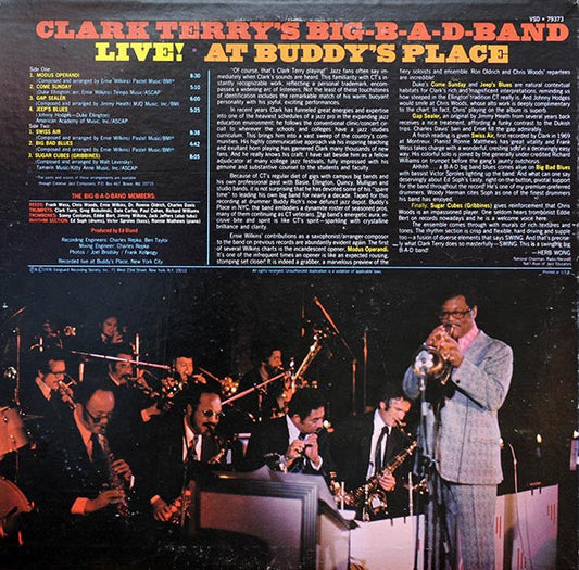 Clark Terry's Big Bad Band - Big-B-A-D-Band Live! At Buddy's Place (Vinyl, LP, Album) Very Good (VG) / Very Good (VG)