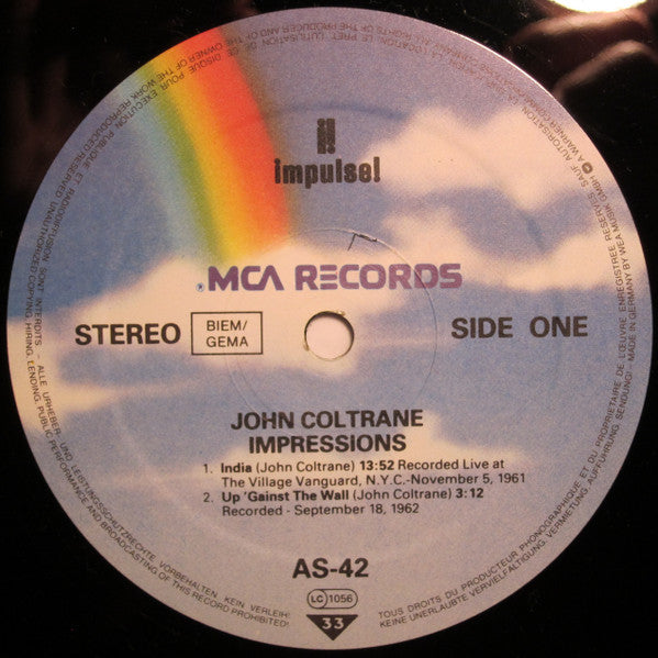 John Coltrane - Impressions (Vinyl, LP, Album, Limited Edition, Reissue, Stereo) Very Good Plus (VG+) / Good Plus (G+)