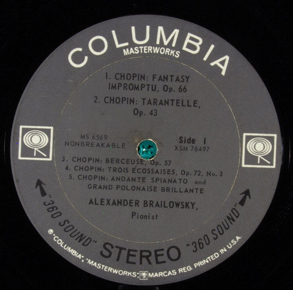 Alexander Brailowsky - A Chopin Recital (Vinyl, LP, Stereo) Very Good Plus (VG+) / Very Good Plus (VG+)